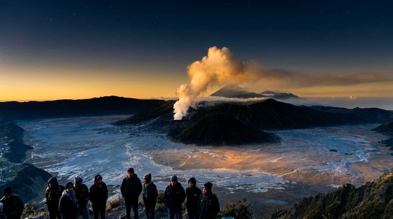 جواهر شرق جاوة: فوهة إيجن وتومباك سيوو وبركان برومو